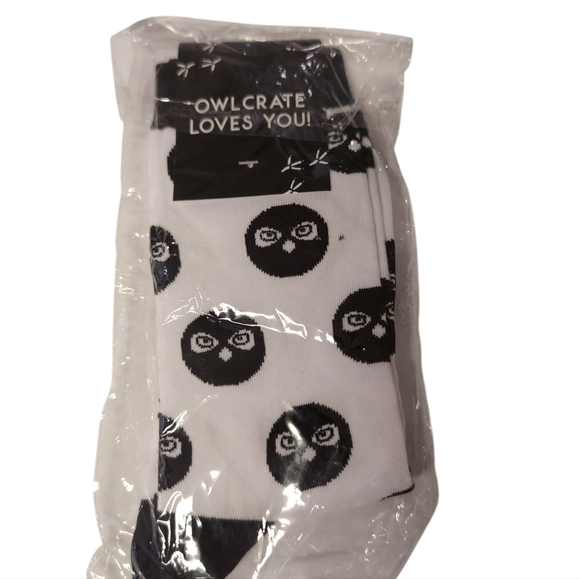 Owlcrate Socks Adult Women's Small Black White Owl Pattern Cotton Blend New - Picture 6 of 7